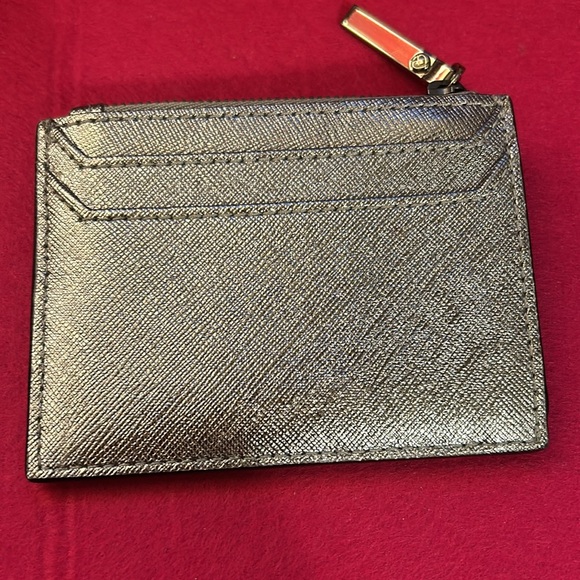 Silver metallic Kate Spade card wallet - Picture 2 of 6